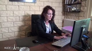 Horny Big Titted Ceo Cougar Gets Her Ass Pounded and Her Pussy Fisted by Her Employee