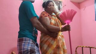 Played with my stepmother's big breasts and pussy and had sex